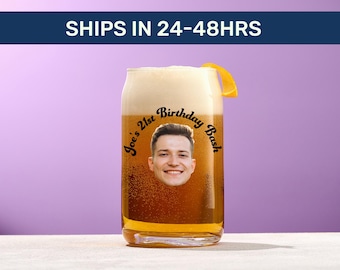 Custom Can Glass – Personalized Photo & Text Glass, Iced Coffee, Cocktail or Beer Gift