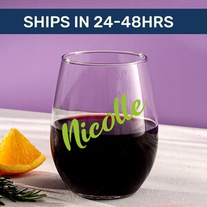 Custom stemless wine glasses, Personalized wine glasses with names, Wine glasses with names, Custom wine glass, Personalized wine