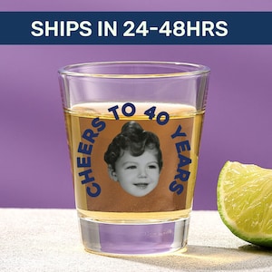Cheers to 40 years shot glasses, Birthday party favors for adults, Shot glass favors, Personalized shot glasses, Birthday shot glasses