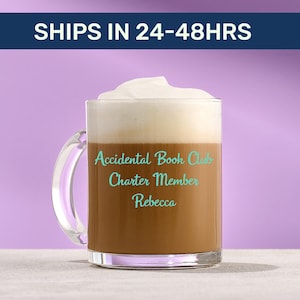 Personalized Clear Glass Coffee Mug: UV Ink Custom Name Mug