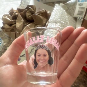 Finally Legal 21st Birthday Shot Glass: Personalized Face Gift | Custom Keepsake for Turning 21, Funny Party Favor image 4