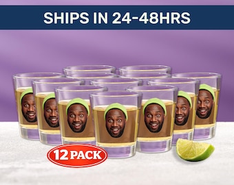 Custom Shot Glass with Face – 12 Pack, Funny Photo Party Gift