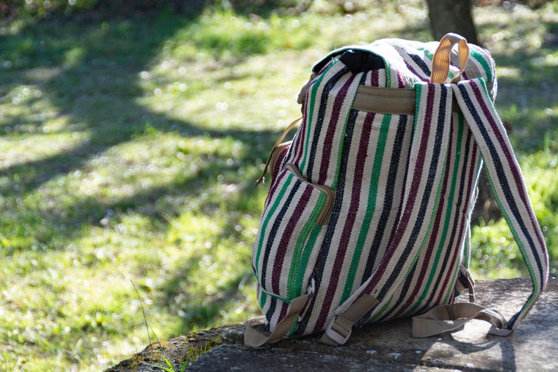 Sac à dos en toile coton rétro image 9