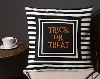 HALLOWEEN THROW PILLOW Trick or Treat Pillow Halloween Decoration Home Decor Home & Living Gift for the Home Throw Pillow Housewarming Gift