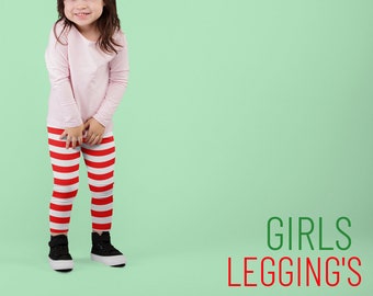 Christmas Candy Cane Leggings: Red and White Striped Holiday Outfit