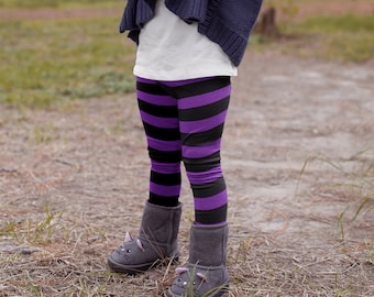 GIRLS WITCH LEGGINGS Halloween Leggings Striped Leggings for Girls Baby Leggings Toddler Leggings Youth Leggings Kid's Leggings Costume