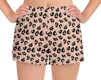 Cheetah Print Athletic Shorts: Women's Running Shorts with Pockets