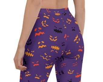 HALLOWEEN Leggings Jack O' Lantern Leggings for WOMEN Yoga Leggings Yoga Pants Halloween Costume Tights Jack O Lantern Face Leggings