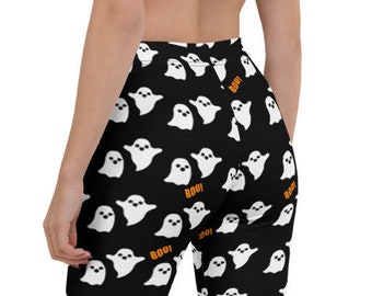 GHOST LEGGINGS Women's Leggings BOO Halloween Ghost Print Leggings for Halloween Yoga Pants Yoga Leggings Adult and Plus + Sizes Available