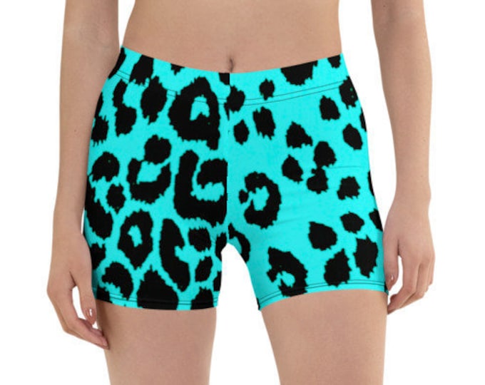 LEOPARD PRINT SHORTS Womens Shorts Animal Print Cheetah Print Shorts Yoga Shorts Gym Shorts Workout Shorts for Women Cycling Shorts