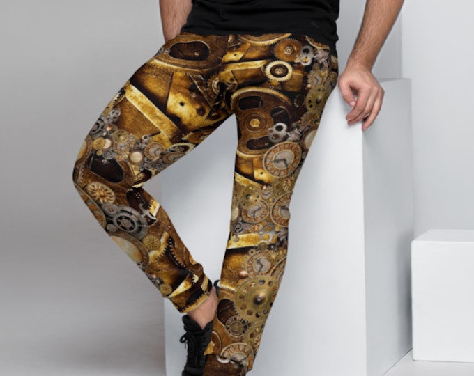 STEAMPUNK JOGGERS SWEATPANTS Men's Joggers / Sweatpants Futuristic Clothing Gears and Clocks Steampunk Clothing for Men Festival Clothing