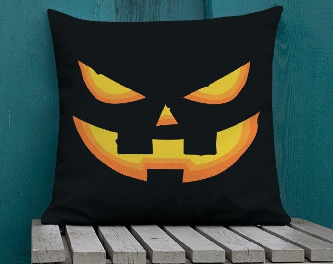 Jack O'Lantern PILLOW Halloween Decor Square Pillow Carved Pumpkin Throw Pillow Decorative Pillow Home and Living Premium Pillow