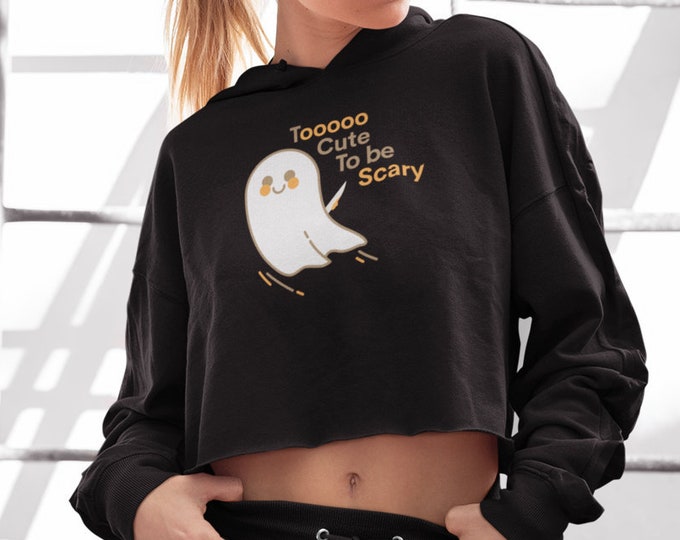 CROP HOODIE SWEATSHIRT Statement Halloween Ghost Humorous Statement Clothing for Women Workout Clothing Cropped Hoodie Cropped Sweatshirt