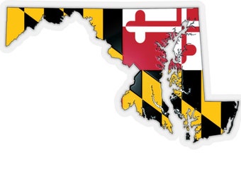 MARYLAND STATE STICKER Maryland Flag State of Maryland Cut Out Kiss-Cut Stickers Vector Art Scrapbooking Card Making Paper Craft Stickers