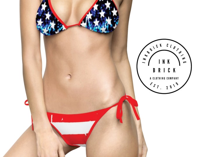 stars and stripes women's swimwear