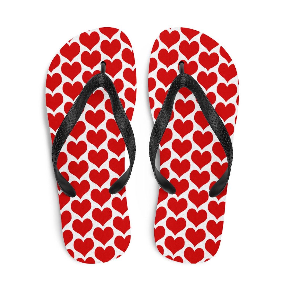 Heart flip flop sales