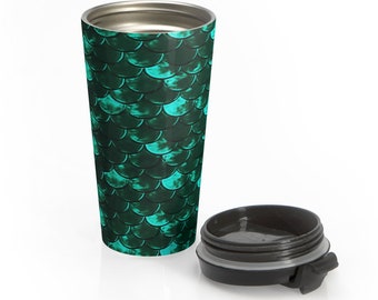 Stainless Steel Travel Mug MERMAID MUG for Hot or Cold Beverages Insulated TRAVEL Mug Drinkware Home Decor Beach Accessories Gift for her