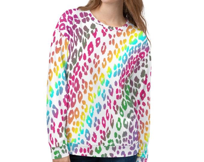 CHEETAH SWEATSHIRT Summer Beach Sweatshirt Animal Print Clothing  Unisex Sweatshirt Colorful LEOPARD Cheetah Print Top for Men or Women