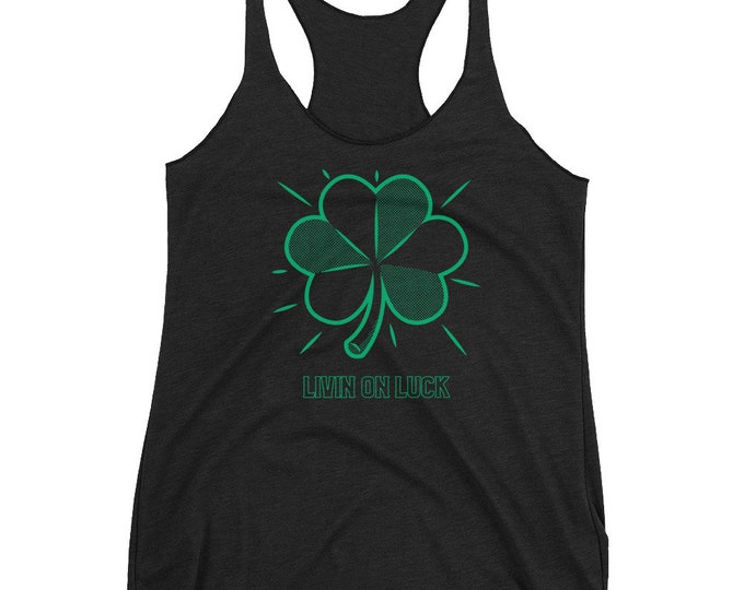 Saint Patricks Day Tank Top Clover Tank Top Shamrock Tank Top Women's Racerback Tank Top WOMENS TANK TOP  Yoga Tank Top Gift for Her Lucky