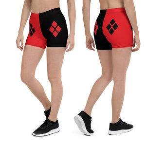 Harlekijn short met rode en zwarte diamant - Halloweenkostuum, cosplay