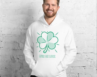 St Patrick's Day Shamrock Hoodie: Unisex Lucky Clover Sweatshirt