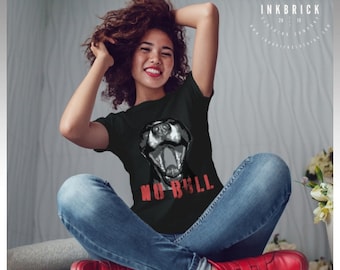 T-SHIRT American PITBULL Top No Bull T-Shirt Womens STATEMENT T-Shirt Long Body Top Trendy Urban Summer Clothing Designer Fashion Clothing