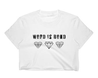 Word is Bond Diamond Crop Top - Los Angeles Apparel