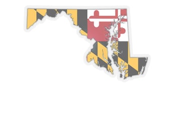Maryland Flag State Outline Sticker | Kiss-Cut Vinyl Decal