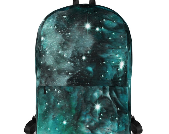 EMERALD GALAXY BACKPACK Green Glitter Galaxy Backpack Festival Bag Festival Accessories Back to School Purse Bag Travel Tote School Bag