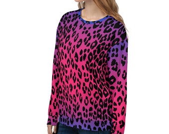 PURPLE PINK CHEETAH Sweatshirt Womens or Mens Sweatshirt Unisex Sweatshirt Animal Print Clothing Cover Up Beach Hoodie Gift for Her