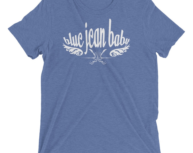 Short sleeve t-shirt UNISEX for Men or Women STATEMENT CLOTHING Statement T-Shirt Blue Jean Baby Elton John Fan Shirt Rock and Roll Top