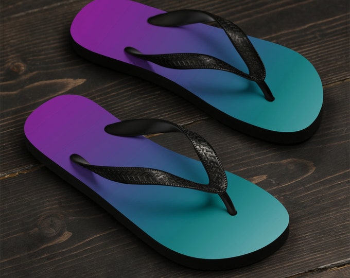 OMBRE FLIP FLOPS Beach Flip Flops Beach Clothing Summer Clothing Beach Accessories Thong Sandals Rave Sandals Unisex Flip-Flops Gift for Her