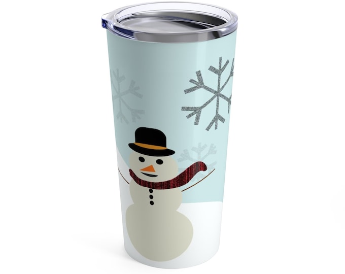 Winter Wonderland SNOWMAN Tumbler 20oz Stainless Steel Travel MUG 20 oz. Insulated Hot or Cold Tumbler To Go Tumbler Gift for Christmas Mug