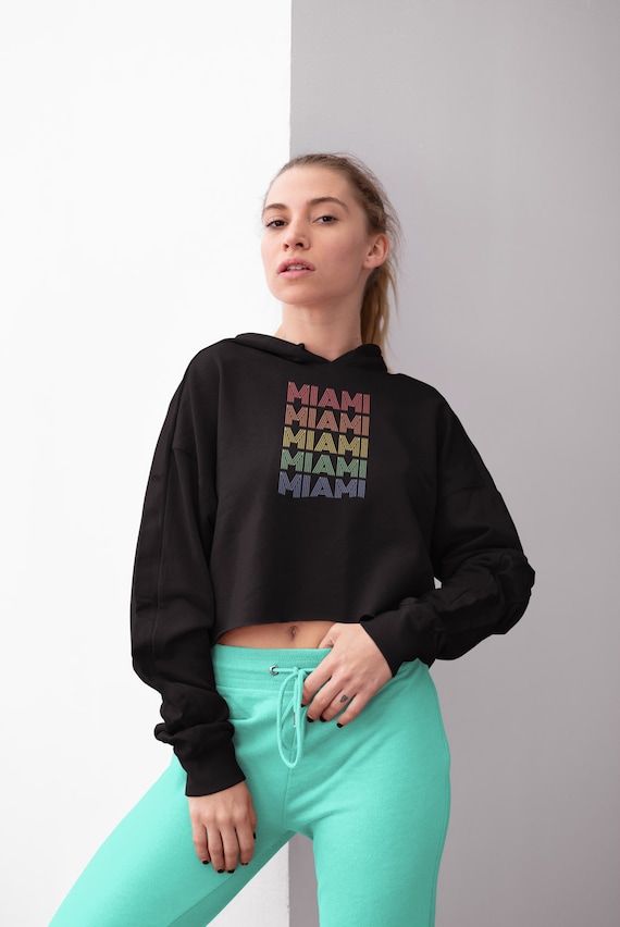 MIAMI HOODIE Cropped Hoodie SWEATSHIRT Crop Hoodie Womens Hoodie Women s Hooded Sweatshirt Cropped Sweatshirt Rave Clothing Festival Hoodie Etsy Canada