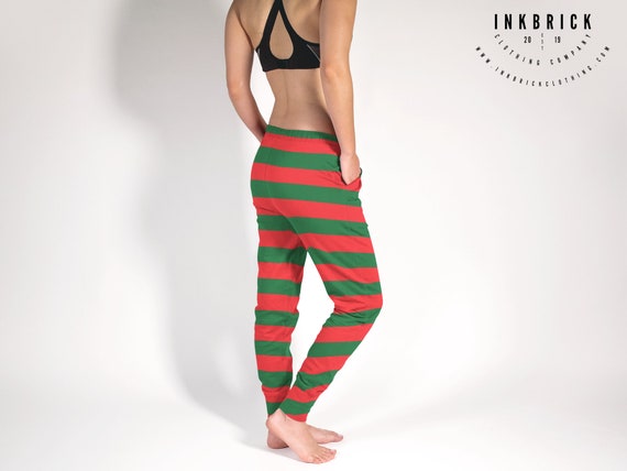 CANDY CANE JOGGERS Red and White Striped Christmas Pajama Pants for Men or Women's  Joggers Christmas Pajamas for Adults Unisex Clothing 