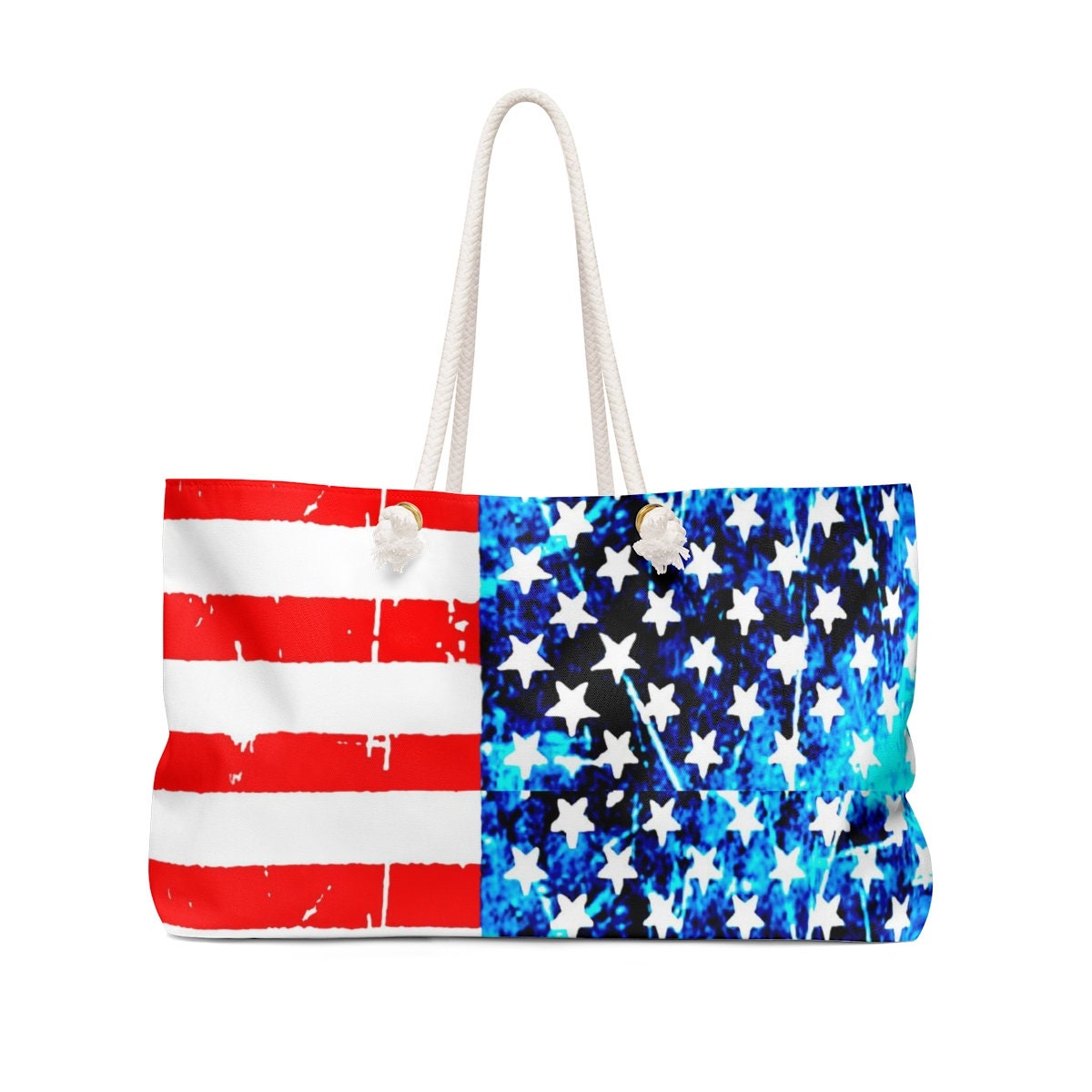 Red White and Blue American Flag TOTE USA Stars and Stripes Weekender ...