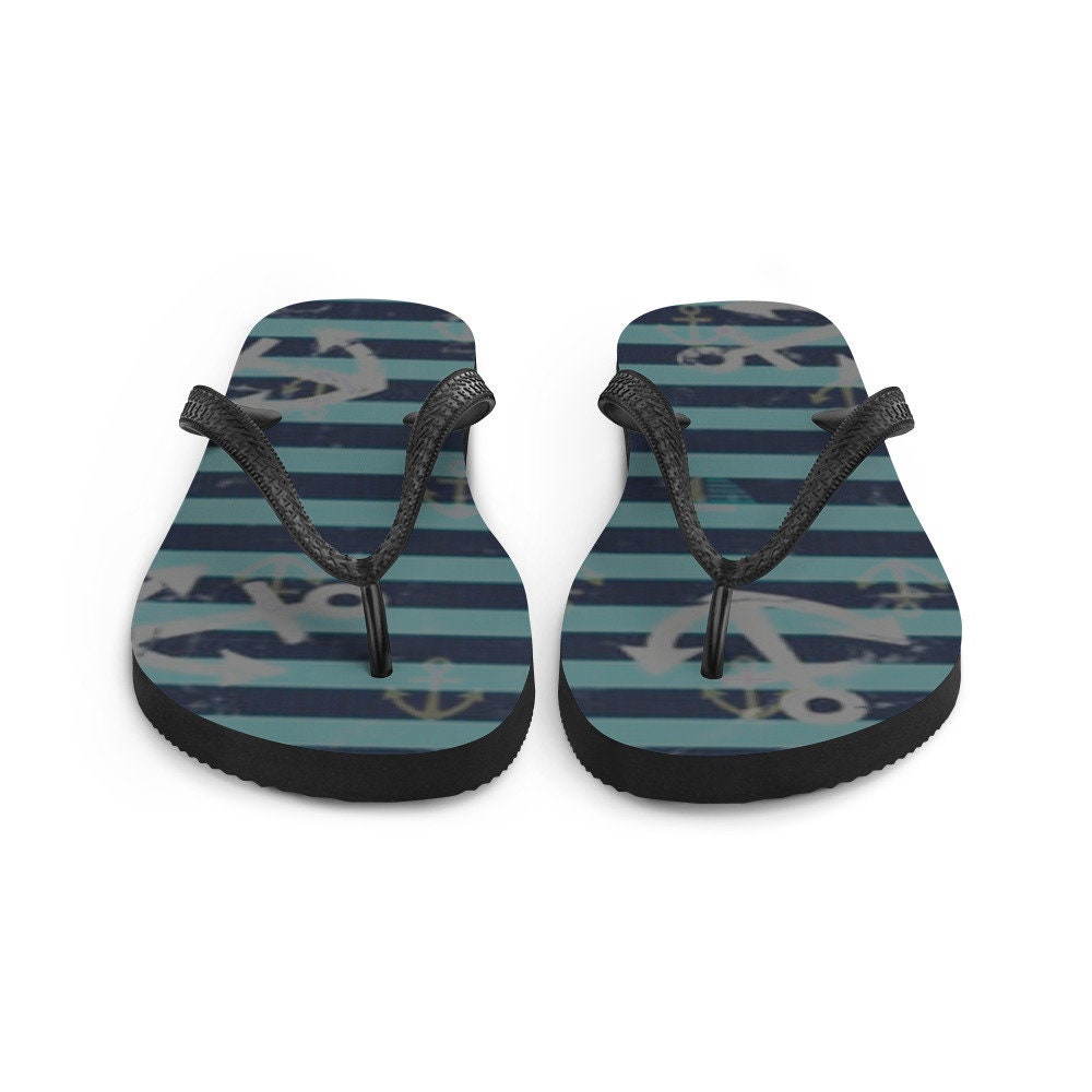 Boat Anchor Nautical FLIPFLOPS Thong SANDALS Unisex Flip