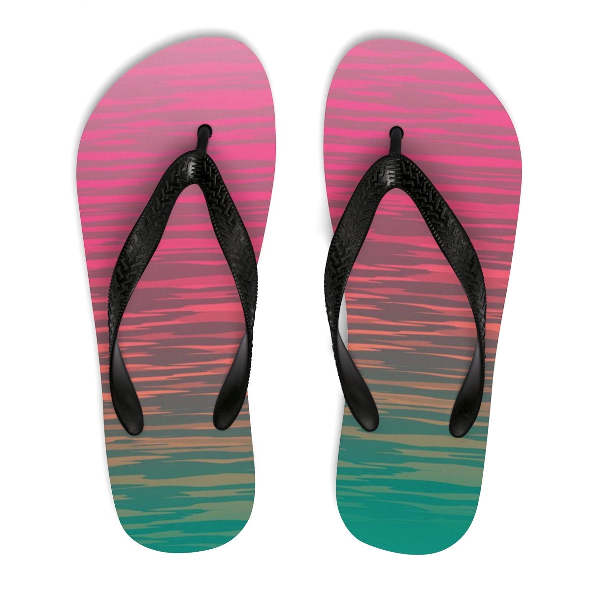 DESIGNER FLIP-FLOPS Colorful Rainbow Ombre Thong Flip-Flops Beach Flip Flops Festival Flip Flops