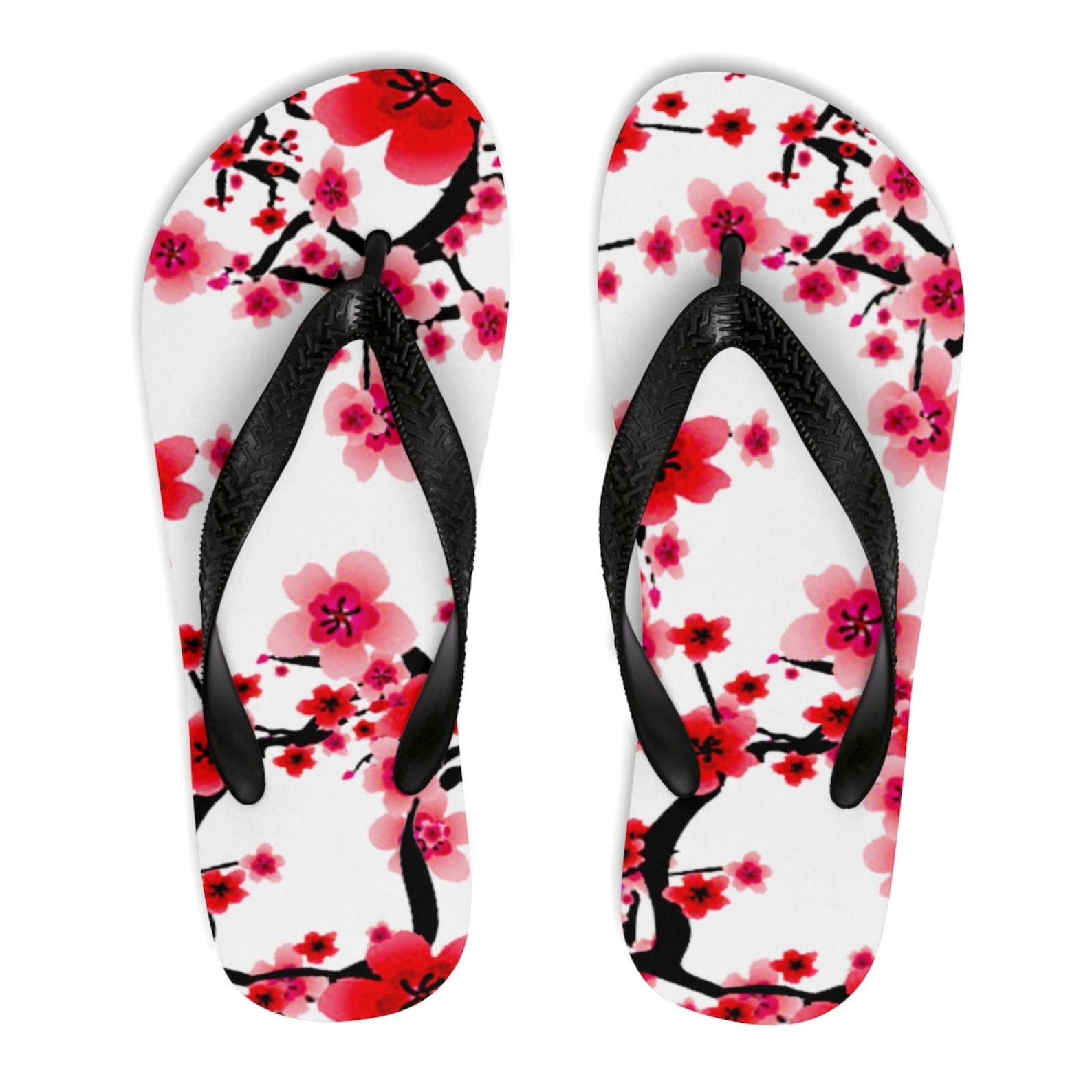 CHERRY BLOSSOM SANDALS Womens Flip Flops Black Thong Sandals Summer