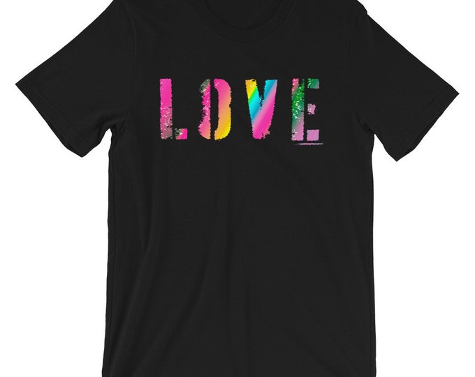 LGBTQ LOVE T-SHIRT Short-Sleeve Unisex T-Shirt for Men or Women Statement T-Shirt Statement Clothing Rave Clothing Festival Fashion Clothing