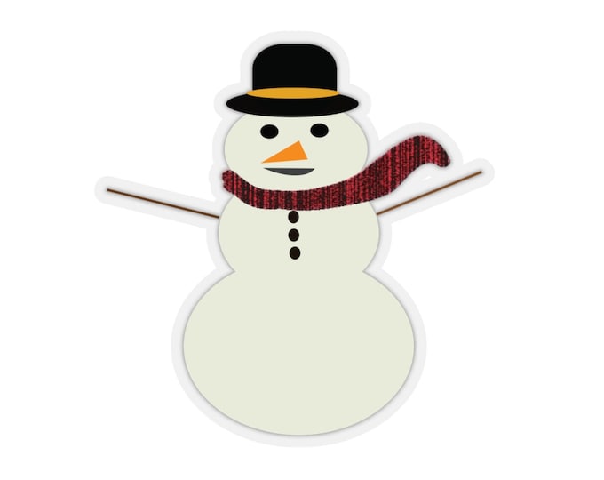 SNOWMAN STICKER with Scarf Christmas Sticker Kiss-Cut Stickers Transparent Sticker for Scrapbooking Card Making Stationary Arts and Crafts