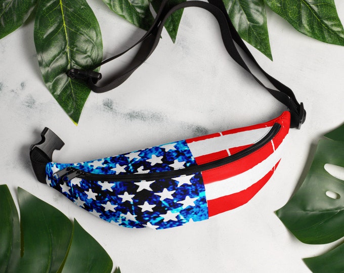 AMERICAN FLAG Fanny Pack USA Bum Bag Red White and Blue Fanny Pack Stars and Stripes Festival Accessories Beachwear Waist Bag Hip Bag Wallet