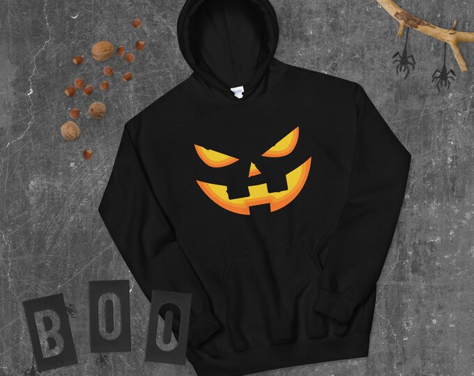 JACK O' LANTERN HOODIE Halloween Hoodie for Men or Women Hooded Sweatshirt Unisex Hoodie Halloween Pumpkin Hoodie Fleece For Women or Men