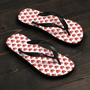 Fox Print Flip-Flops: Unisex Summer Beach Sandals