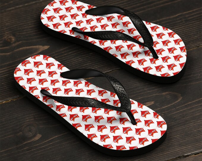 FOX FLIP-FLOPS Thong Sandals Flip Flops Fox Print Beachwear Beach Flip Flops Unisex Flip-Flops Summer Fashion Clothing Slippers Sandals