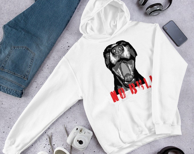 No BULL Statement Hoodie American Pitbull Hoodie Unisex Clothing Hooded Sweatshirt for Men Gildan 18500 Unisex Heavy Blend Hooded Sweatshirt