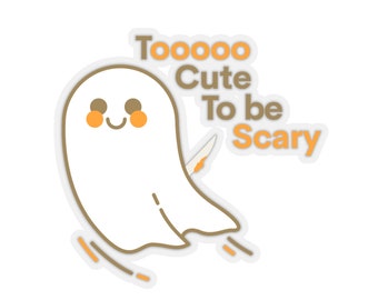 HALLOWEEN STICKER CUT Out Ghost Sticker Paper Crafts Scrapbooking Halloween Sticker Ghost Sticker Too Cute to Be Scary Kiss-Cut Stickers