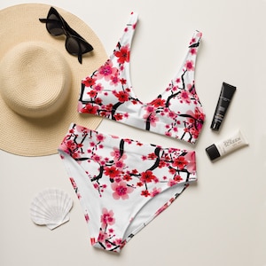Bikini Cherry Blossom: traje de baño de cintura alta con estampado floral