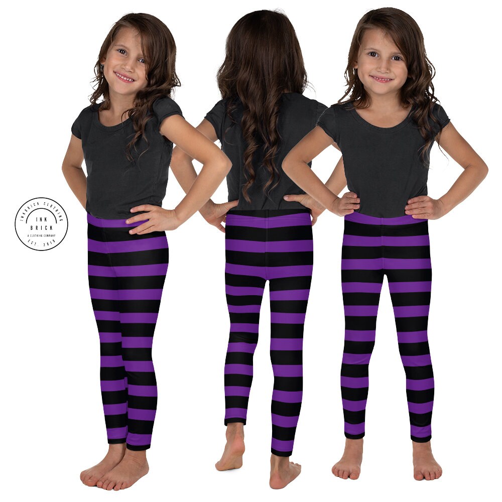 GIRLS WITCH LEGGINGS Halloween Leggings Striped Leggings for Girls Baby ...