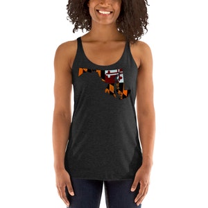 Maryland Flag Racerback Tank Top: State Outline Art